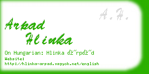 arpad hlinka business card